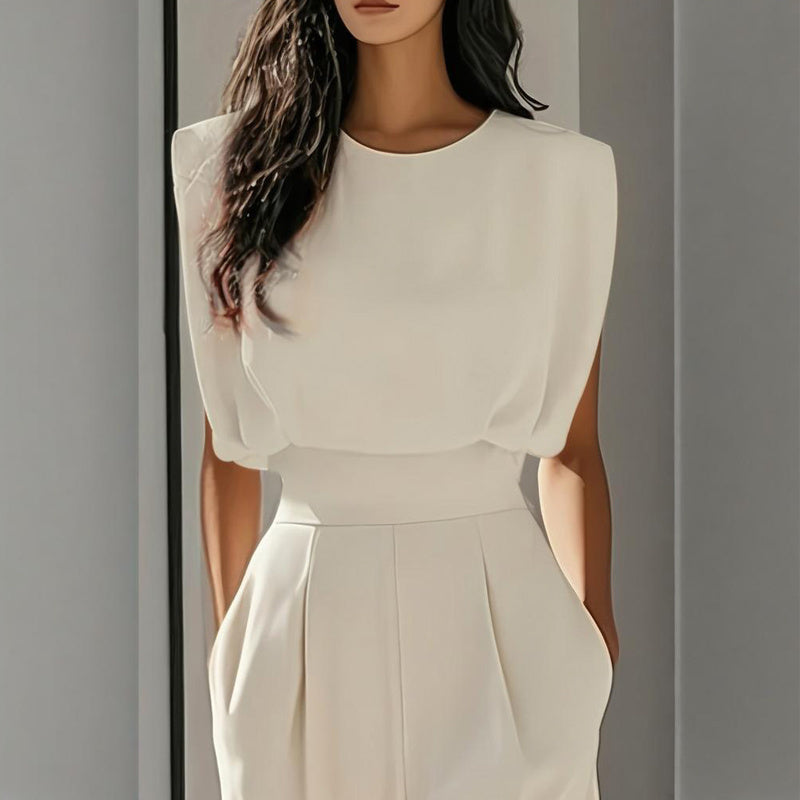 Women’s wide-leg short sleeve jumpsuit