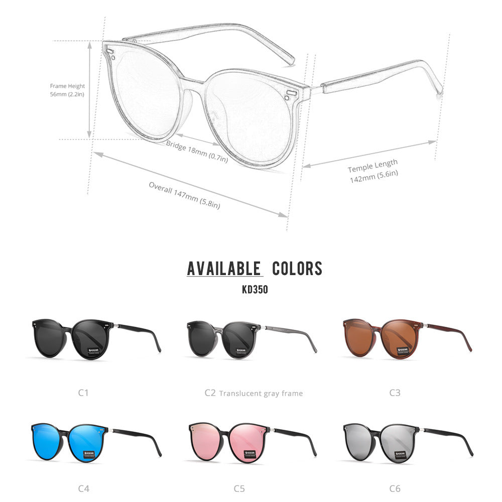 Cat Eye Large Frame UV Protection Polarized Sun Glasses