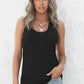 Women's Casual Black Scoop Neck Basic Solid Tank Top