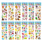 3D Puffy Zoo Animal Stickers - 12 Sheets Pack for Kids