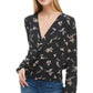 Long Sleeve Surplice Floral Top