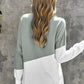 Gray White Patchwork Dropped Shoulder Sleeve Sweatshirt