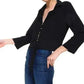 Solid Button Down Tie Front Blouse | Femstylo