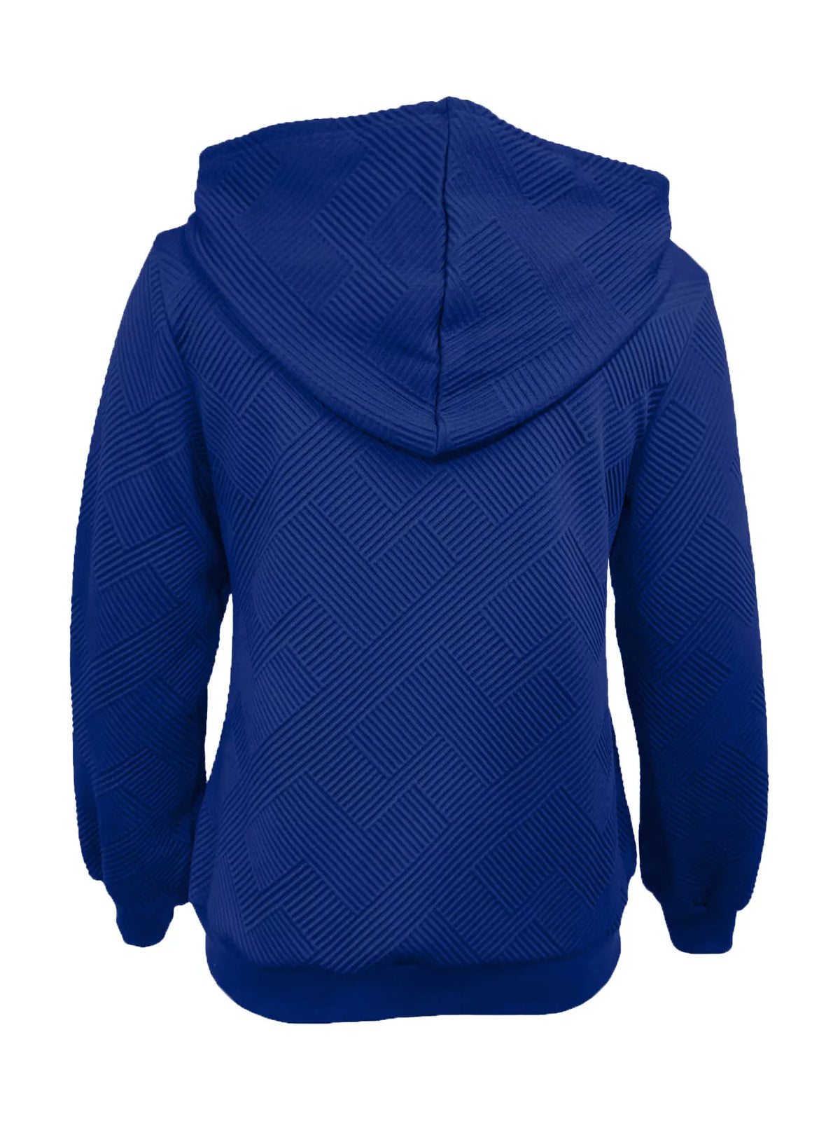 Texture Zip-Up Hoodie with Drawstring