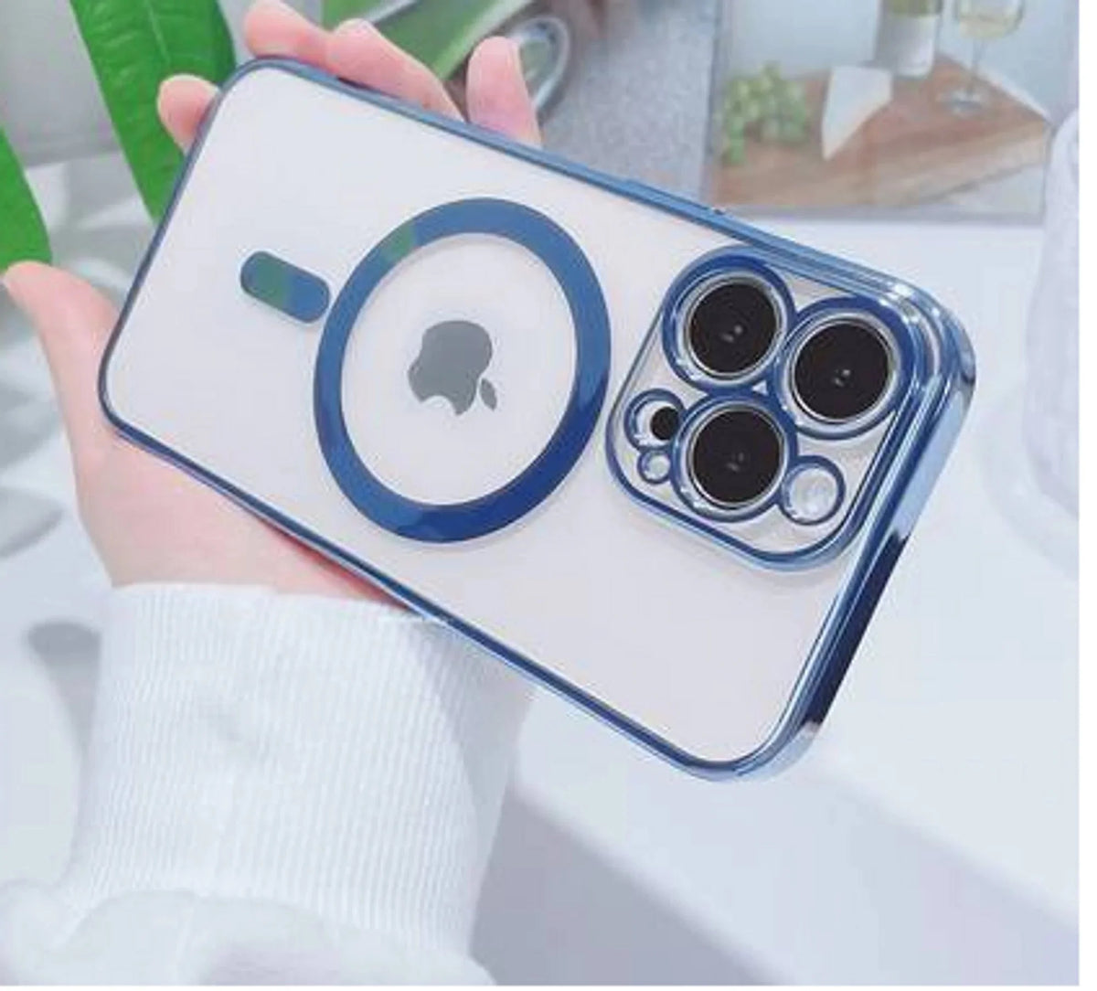 Luxury Plating Clear Magnetic Wireless Charger Case