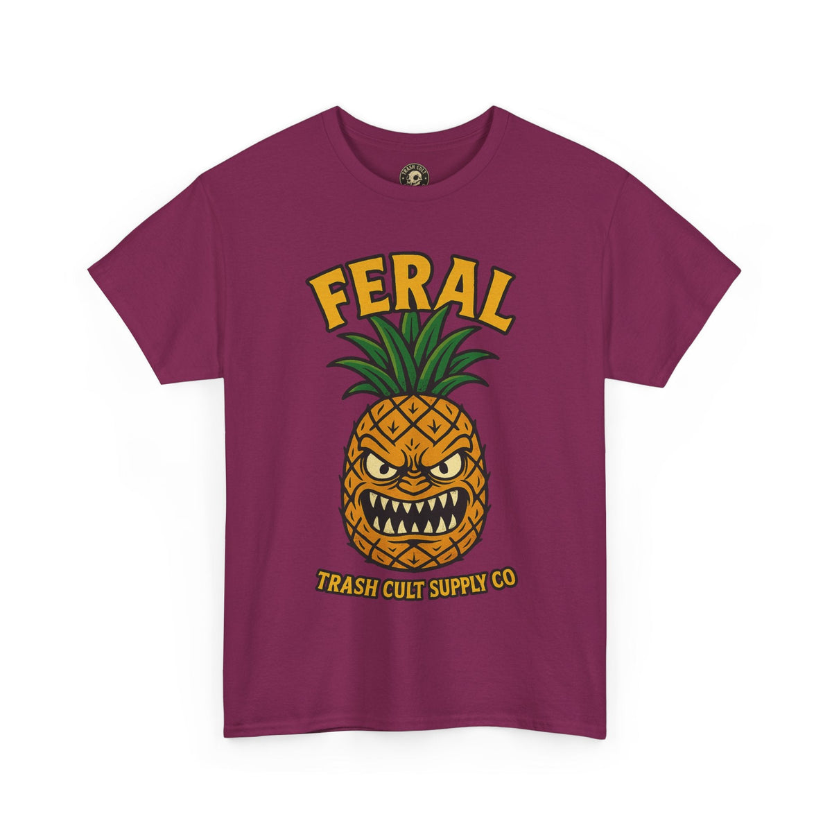 Feral Evil Pineapple Shirt – Aggressive Fruit Trashcore Tee – Gildan 5000 Unisex