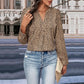 Wild West Leopard Print Top – Trendy Long Sleeved Cowgirl Top for Stylish Women