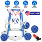 Summer Pool Basketball Hoop Toy Set With 4 Basketballs 4 Circles Pump Floating Swimming Pool Basketball Games Poolside Water Play Toy For 3-12Years Ol