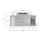 Verona 44-Inch 6-Burner 85K BTU Stainless Steel Outdoor BBQ Kitchen Grill Island With Wine Cooler, Rotisserie Kit, And Storage Cabinets (SAK97105)