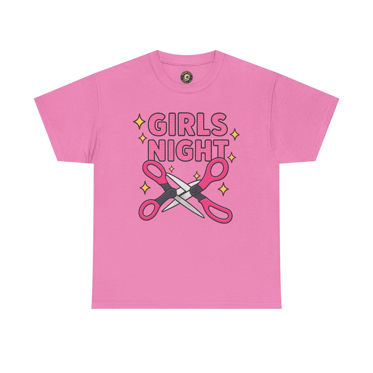 Funny Girls Night Shirt – Lesbian Humor Tee – Pink Scissors Graphic on Gildan 5000