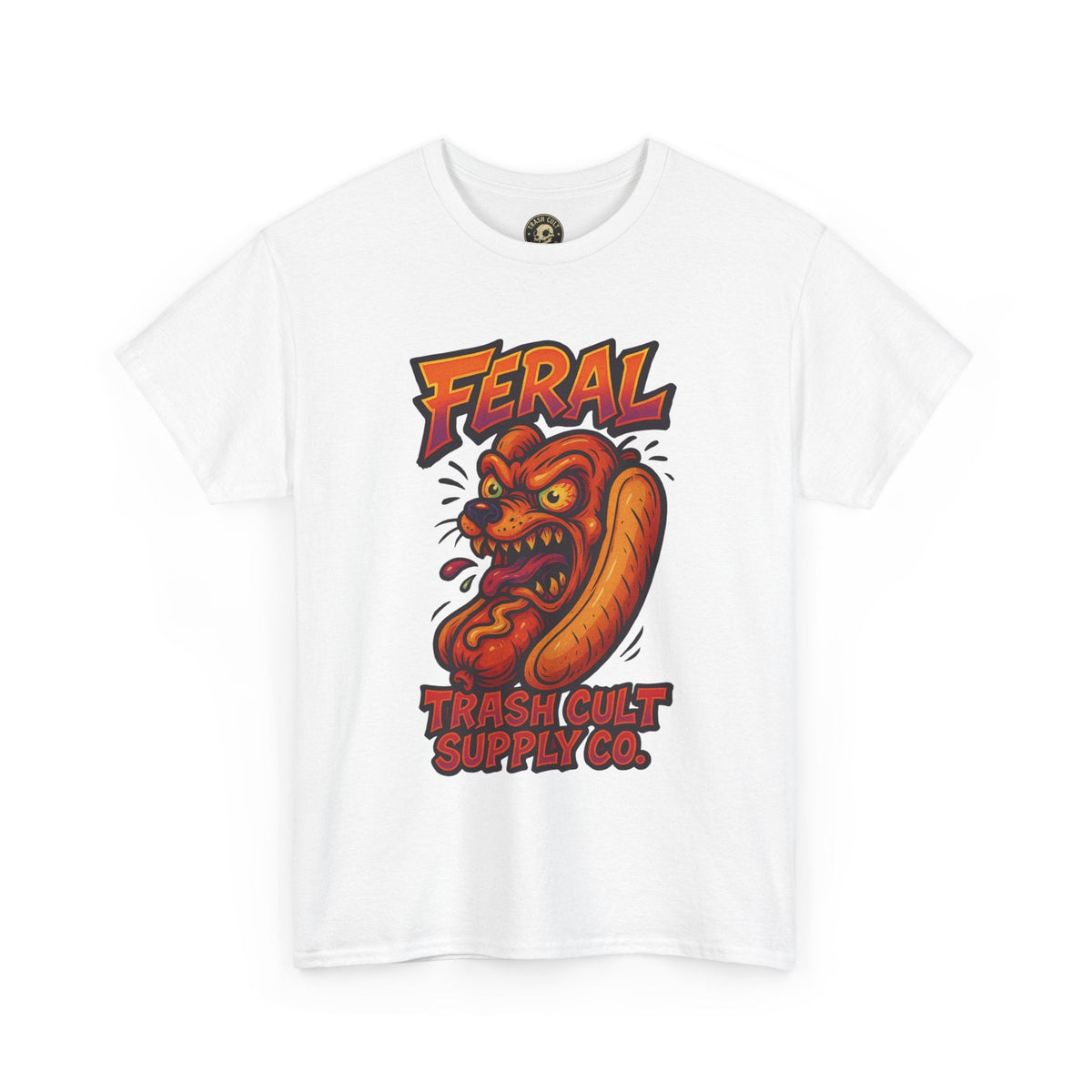Feral Hot Dog Shirt – Bold Trashcore Art Tee | Trash Cult Supply Co | Gildan 5000 Unisex Fit