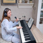 Folding Piano Keyboard 88 Keys Rechargeable Full Size Semi Weighted Piano Digital ElectronicÊPiano with LCD Screen Carry Bag Mic Sheet Music Stand Sti