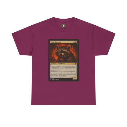 Feral Raccoon Magic Card Shirt – MTG-Inspired Beast Rogue Tee, Trash Cult Creature Card, Gildan 5000 Unisex T-Shirt