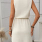 Breezy Waffle-Knit Drawstring Mini Tank Dress