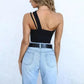 Glamaker One-Shoulder Drawstring Crop Top - Sexy Bodycon