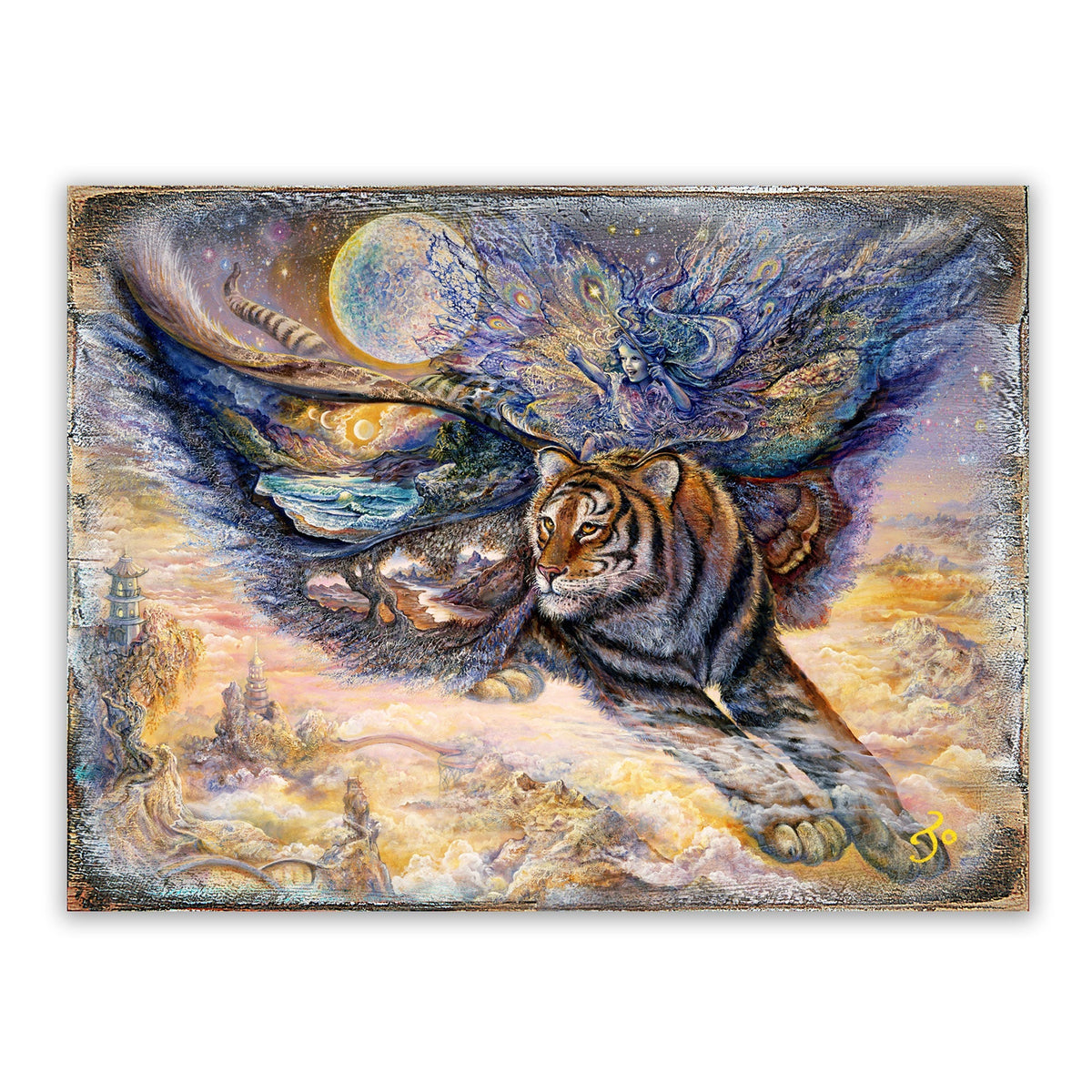 Tiger Moth Decor Fantasy Wooden Wall Art by Josephine Wall - Fantasy Decor - 852145-JW