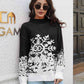 Snowflake Pattern Mock Neck Sweater