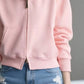 Full Size Casual Zip-Up Long Sleeve Hoodie Plus Size