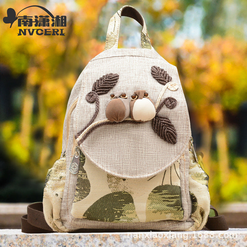 Ethnic Style Backpack Retro Light Canvas Travel