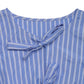 Women’s Striped Tie-Front Puff Sleeve Mini Dress