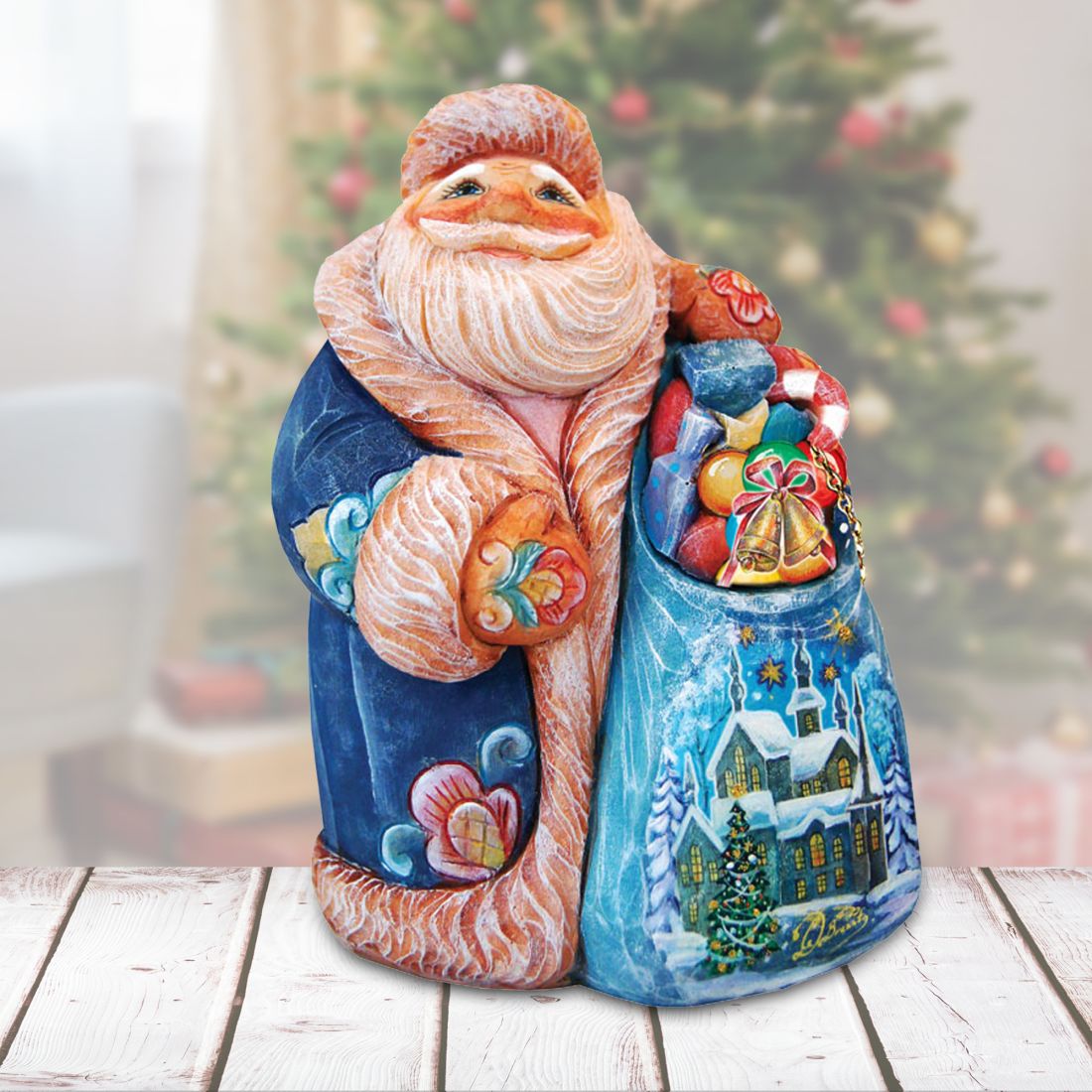 Secret Surprise Santa Box Handcrafted Christmas Figurine - G. DeBrekht - Christmas Santa Snowman Décor - 517912