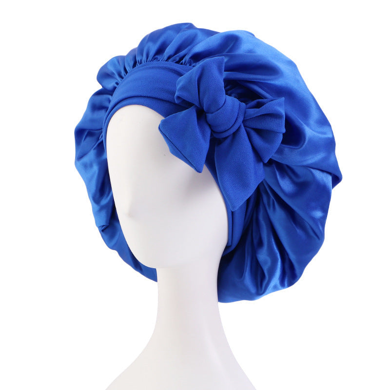 Solid Color Simulation Silk Elastic Ribbon Colored Ding Round Hat