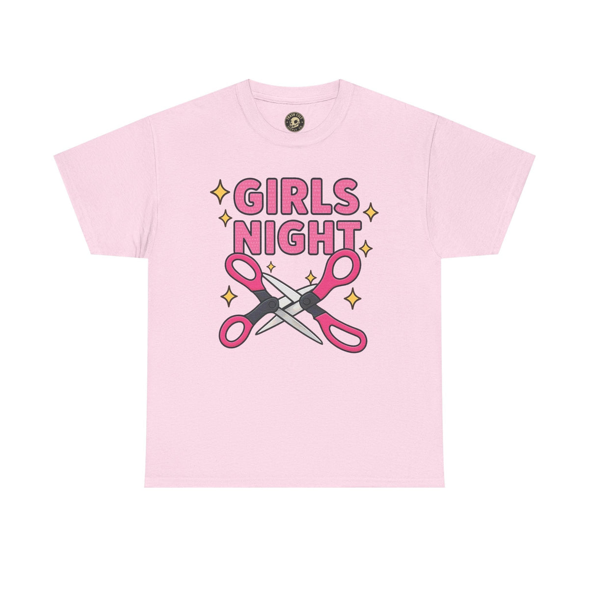 Funny Girls Night Shirt – Lesbian Humor Tee – Pink Scissors Graphic on Gildan 5000