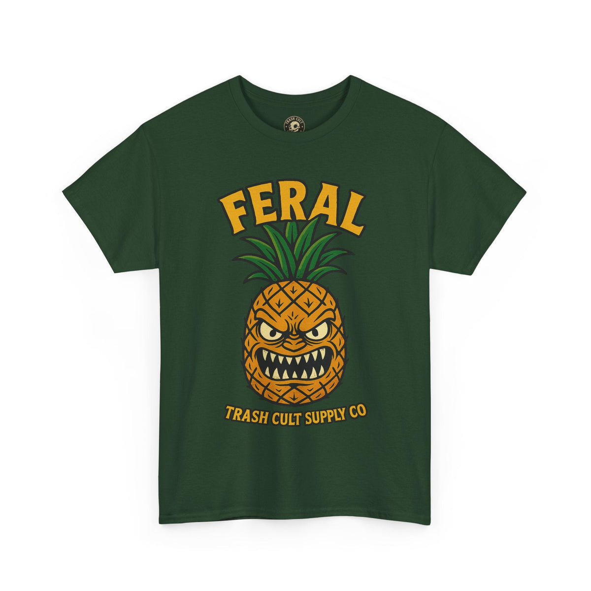 Feral Evil Pineapple Shirt – Aggressive Fruit Trashcore Tee – Gildan 5000 Unisex