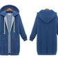 Hooded Long-sleeved Winter Sweater Women's Jacket In A Long Thick Shirt