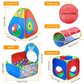 5Pcs Kids Ball Pit Tents Pop Up Playhouse w/ 2 Crawl Tunnel & 2 Tent For Boys Girls Toddlers Preschool Children Indoor Outdoor