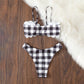 Solid Bikini Set Swimsuit Women Bikini Swimwear Female Halter Top Bathing Suit Swimming Wear Bikini High Cut Swimsuit High Waist Plus Size Summer Swimwear