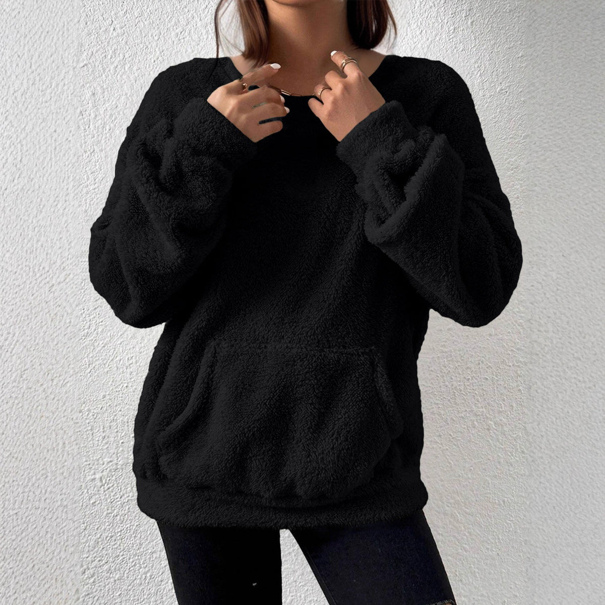 Women's Casual Fashion Solid Color Long-sleeved Sweater