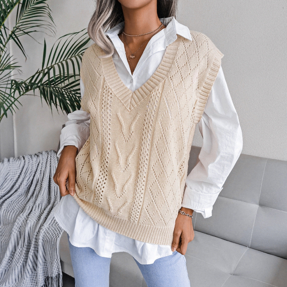Women’s Hollowed Out Knit Vest