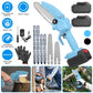 Electric Mini Chainsaw Portable Handheld Cordless Small Chain Saw Battery Powered with 2Pcs 2200mAh Rechargeable Batteries 4in/6in Chains for Pruning