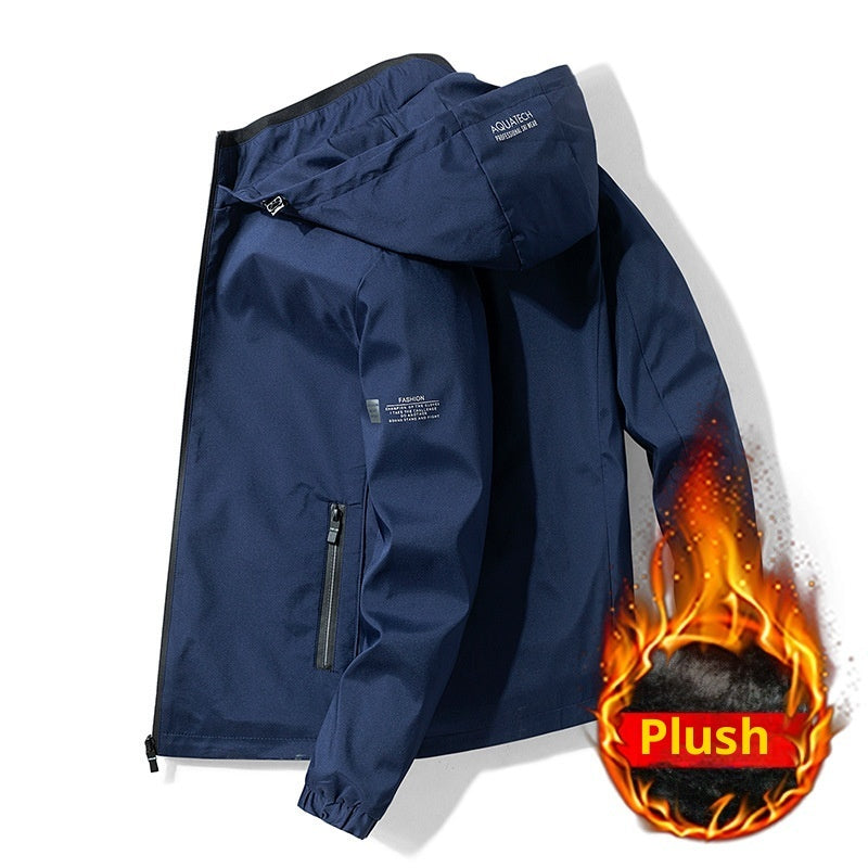 Youth Handsome Fleece-lined Thick Jacket Men