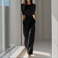 Women’s wide-leg short sleeve jumpsuit