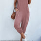 Women's Solid Color Zipper Patch Pocket Sling Jumpsuit For Women