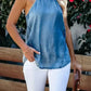 Halter Neck Denim Tank Top