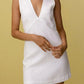 🌿 V-Neck Cotton & Linen Sleeveless Mini Dress