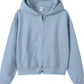 Full Size Casual Zip-Up Long Sleeve Hoodie Plus Size
