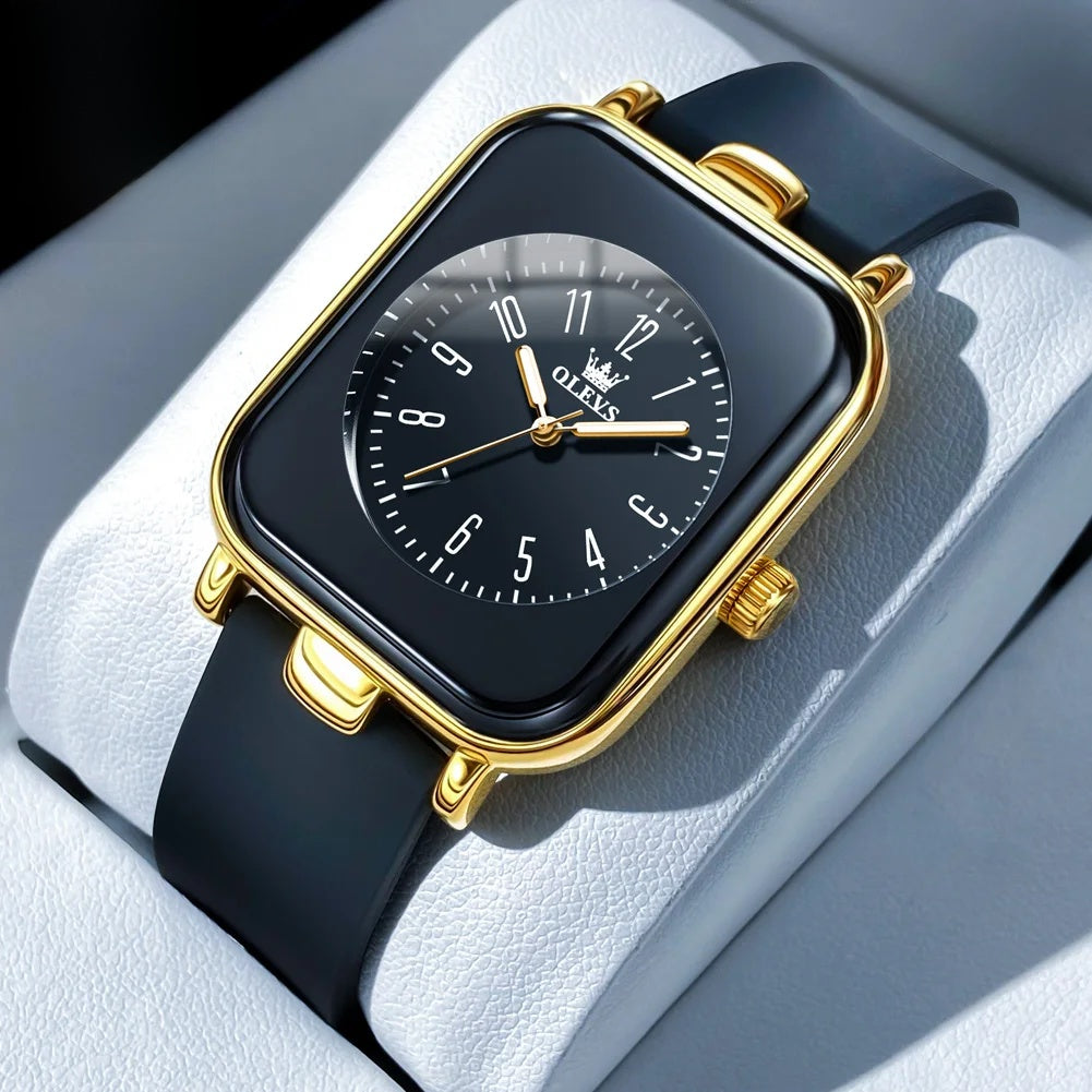 Women's Rectangular Silicone Quartz Watch
