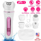5 In 1 Electric Body Epilator Rechargeable Women\'s Grooming Kit Epilator Shaver Facial Brush Callus Remover 5-Point Massager with LED Light LED Displ