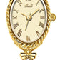 Gosasa Small Gold Watches for Women Vintage Dainty Oval Roman Numeral Dial Analog Slim Bracelet Alloy Band Water Resistant Dress Wrist Watch Elegant Gift
