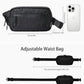 2L Sling Bag for Men & Women - Anti-Theft RFID Blocking Fanny Pack with Lockable Zippers, Water Resistant Lightweight Crossbody Bag for Travel Hiking Running Gym Walking Daily Use(Black)