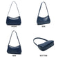Small Shoulder Bag for Women Cute Mini Purse Trendy Vegan Leather Y2k Crescent Handbag