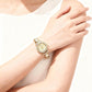 1080P Gold Watch for Women Small Round Face - Adjustable Rhinestone Chain Bracelet Watch Waterproof Ladies Quartz Wristwatch
