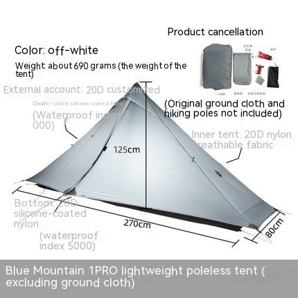 Rain-proof Single Rodless Camping Tent