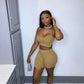 Sleeveless Crop Top & Short Set