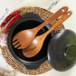 Chinese Elm Wooden Spatula Non-Stick Cookware Set