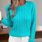 Women’s Textured Crew‑Neck Pullover Top